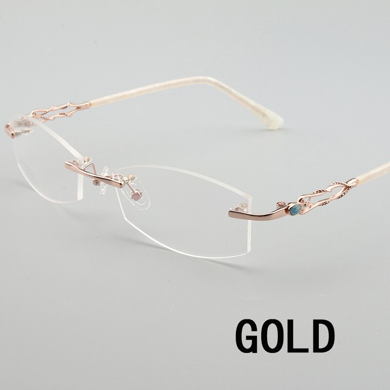 Montures de lunettes légères sans bords pour femmes, nouvel arrivage à la , myopie, Prescription optique, #3057: gold