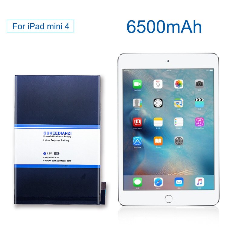 Tablet Battery For Apple iPad Mini 4 Mini4 A1538 A1546 A1550 Replacement Battery 6500mAh High Capacity Bateria Free Tools