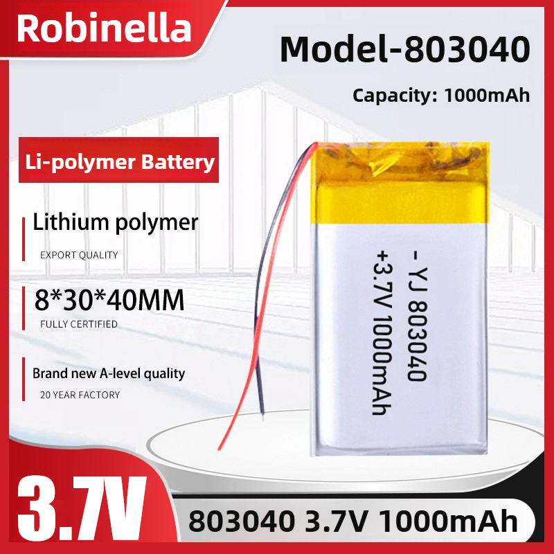 3.7v stk. 1000 mah 803040 litiumpolymerbatterier li-po genopladelige celler til legetøjs-powerbank gps bærbar computer højttaler campinglamper gør-det-selv