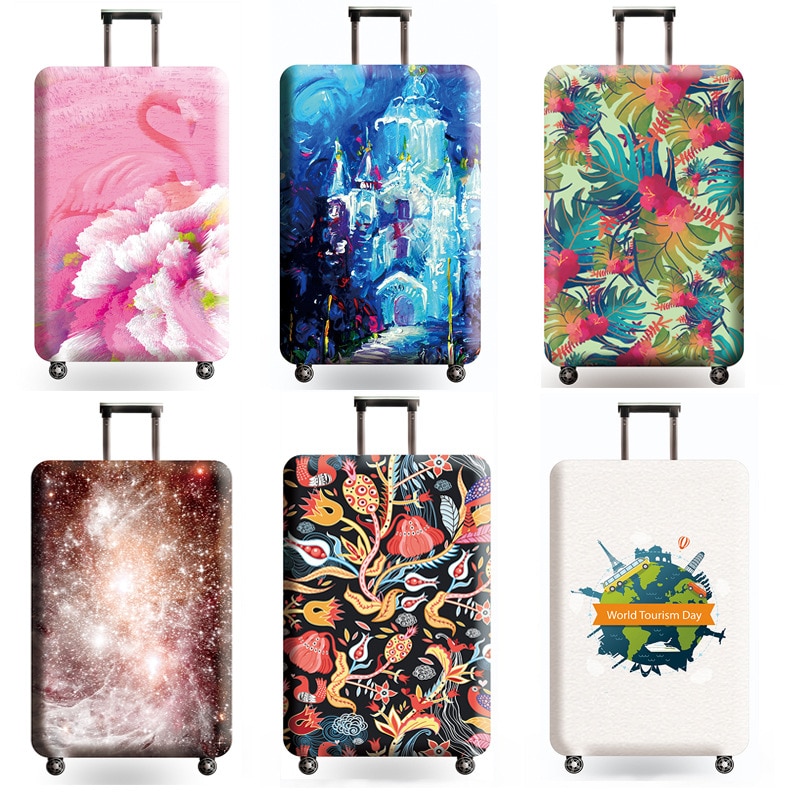 Flamingo mønster kuffert cover beskyttende kuffert cover trolley kuffert rejse kuffert støv cover til 18 to 32 tommer kuffert
