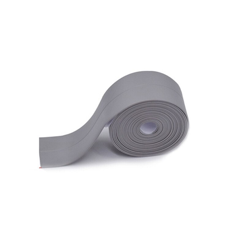 3.8cmx3.2m Self-adhesive Kitchen Bathroom Ceramic Stickers Tape Waterproof Anti-moisture Pvc Wall Corner Line Sink Sticker: grey