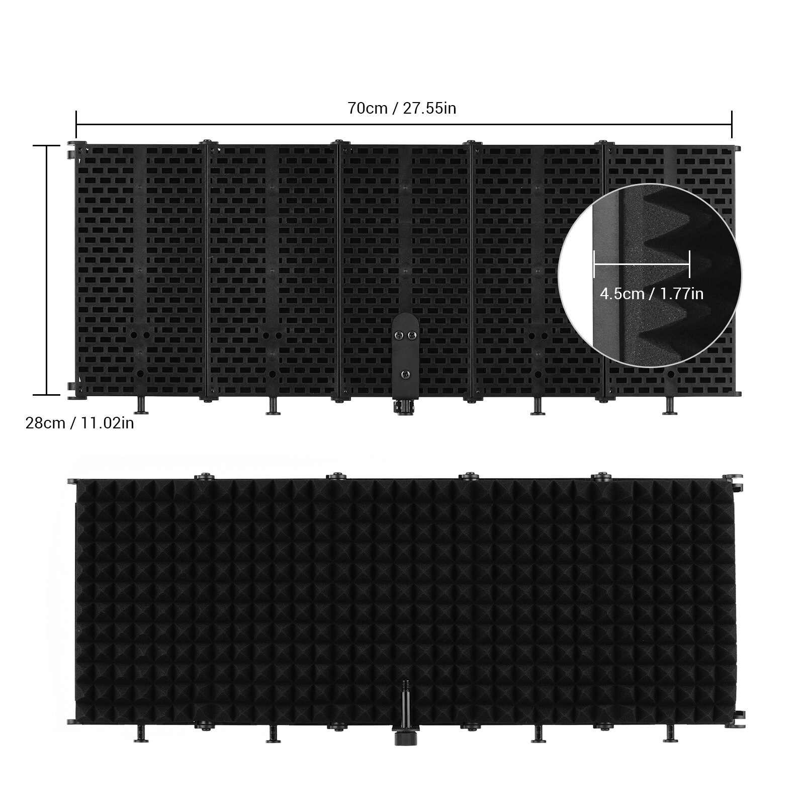 Foldable Adjustable Sound Absorbing Vocal Recording Panel Portable Acoustic Isolation Microphone Wind Screen Shield Sound-proof: 5-Panel  Type2