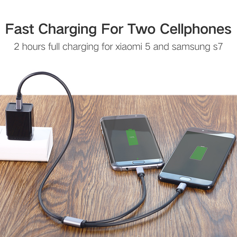 Ugreen 2 In 1 Usb C Kabel Voor Samsung Galaxy S10 S9 Plus 3A Snelle Opladen Micro Usb-kabel Voor een Plus 6 5 Mobiele Telefoon Kabels