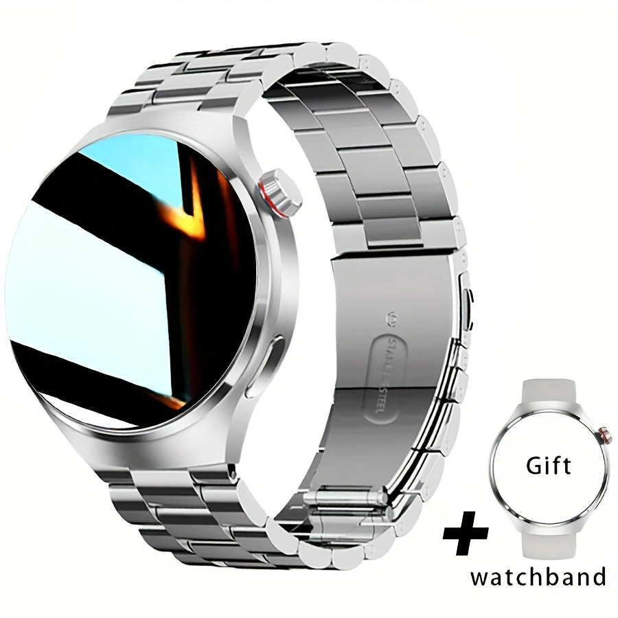 2025 Smart Watch da uomo Full Circle Touch Screen Chiamata Bluetooth Smartwatch da uomo Sport Attività Orologio fitness + scatola: Rosso