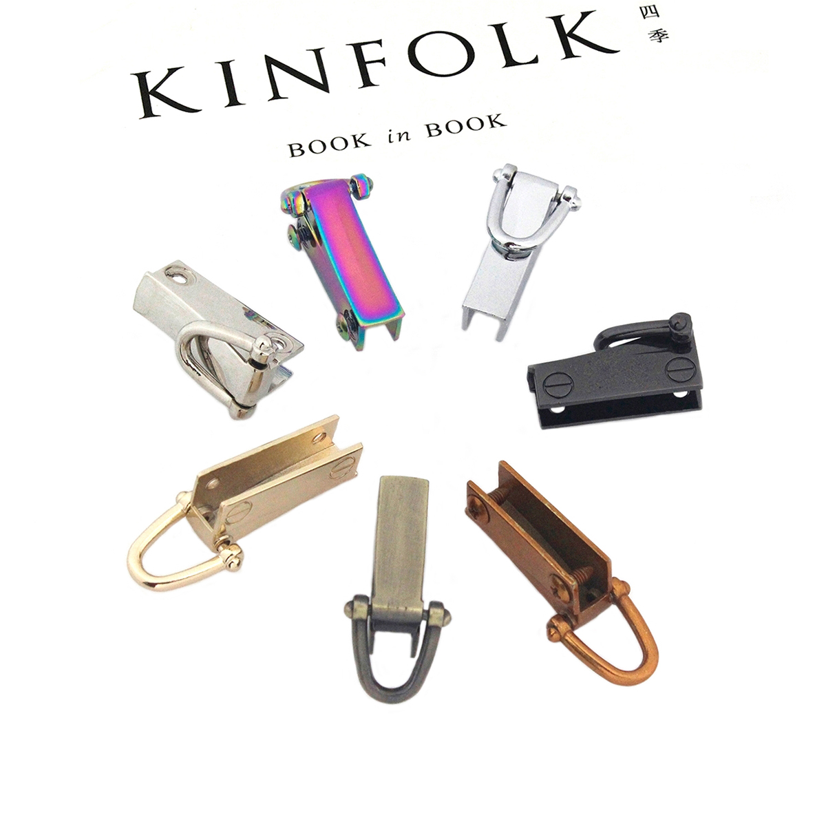 1 paio di morsetti per ganci per tasselli per ancoraggio laterale per borsa in metallo hardware per collegamento di ancoraggio per bordo laterale con anelli a D per tracolla per borsa