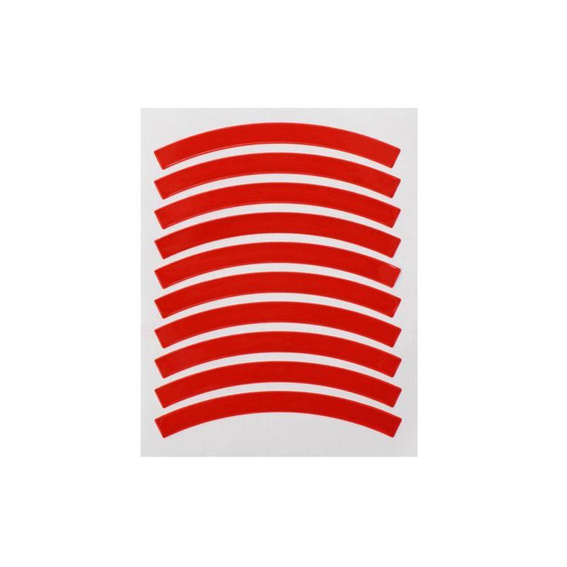 Pegatinas reflectantes para bicicleta de equilibrio para niños, calcomanías para rueda, apliques de advertencia para neumáticos, cinta de seguridad, accesorios para bicicleta, 10 Uds.: Rojo