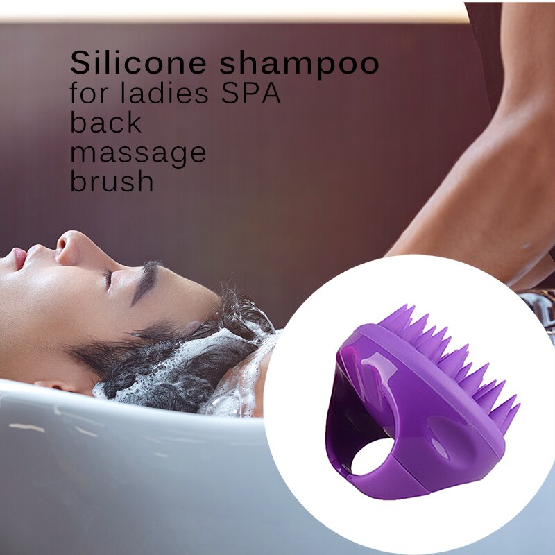 Shampoo Hair Washing Comb Shower Brush Bath Spa Massage Brush Bathroom Accessories Silicone Head Body Scalp Massage Brush Comb