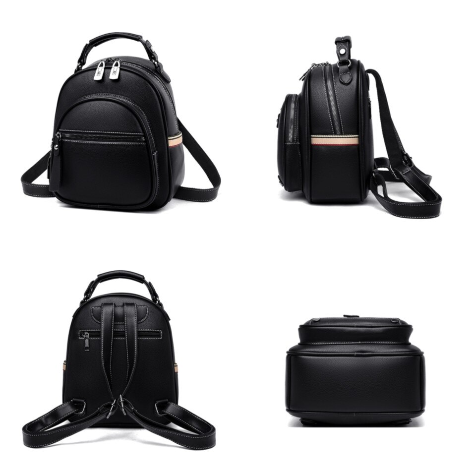 Vrouwen Pu Lederen Rugzak Mini Eenvoudige Stijl Casual Rugzakken Mochila Reizen Schooltas Vrouwelijke Schoudertas