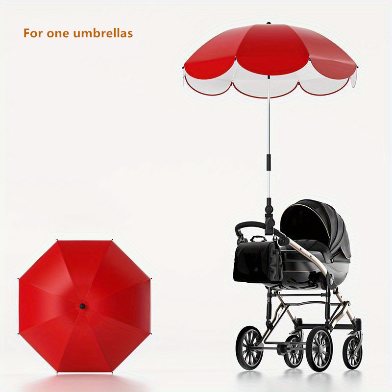 All-Purpose UV Protection Parasol Umbrella with Secure Clamp - Adjustable Sun Shade for Bikes, Trolleys, Wheelchairs, and Outdoo: Pink