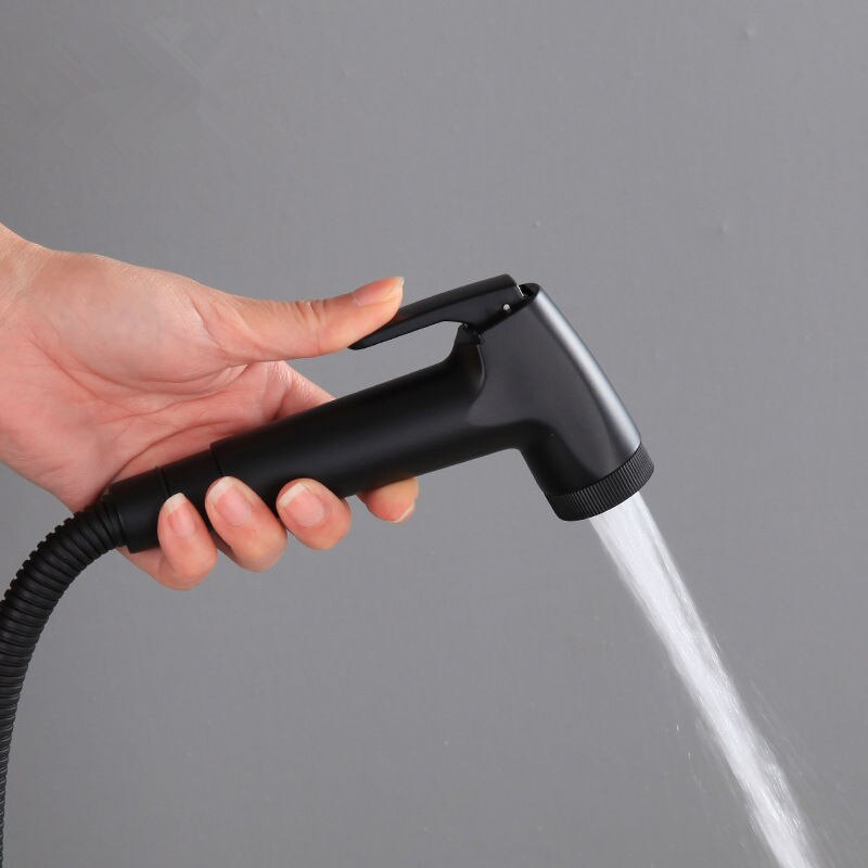Messing bidet sprøyte for toalett sort/krom dusj sprøyte sett multifunksjon toalett ventil klut bleie sprøyter
