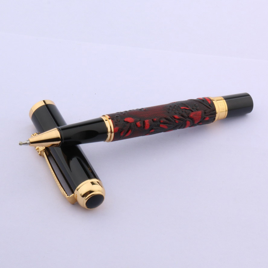 stylo de bureau vin rouge Cortex motif de raisin chinois dragon Twist stylo à bille roulante