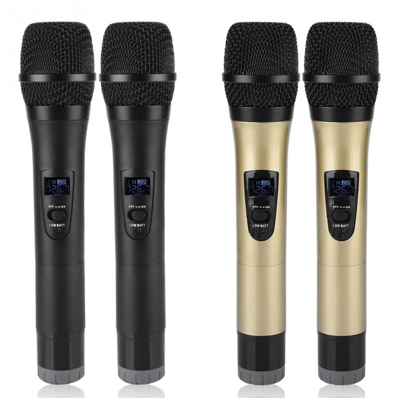 1 Te 2 Universele Vhf Draadloze Microfoon Handheld 2 Kanaals Microfone Sem Fio Met Ontvanger Voor Karaoke/zakelijke Bijeenkomst Microfo