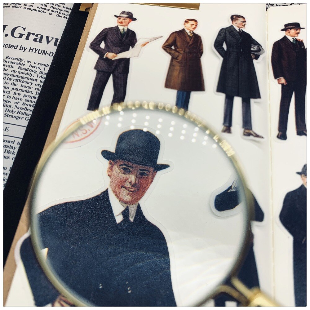 19 Stck Jahrgang Männer Gentleman Aufkleber freundlicher DIY Scrapbooking Album Tagebuch Handwerk Dekorative Aufkleber Paket DIY Fotoalben