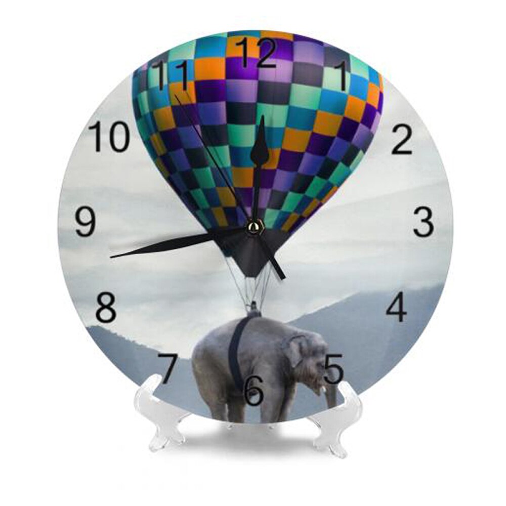 Elephant Painting Wall Clocks Numeral Digital Dial Mute Silent Non-Ticking Battery Operated Clocks Decor Art for Living Room: SZA1148