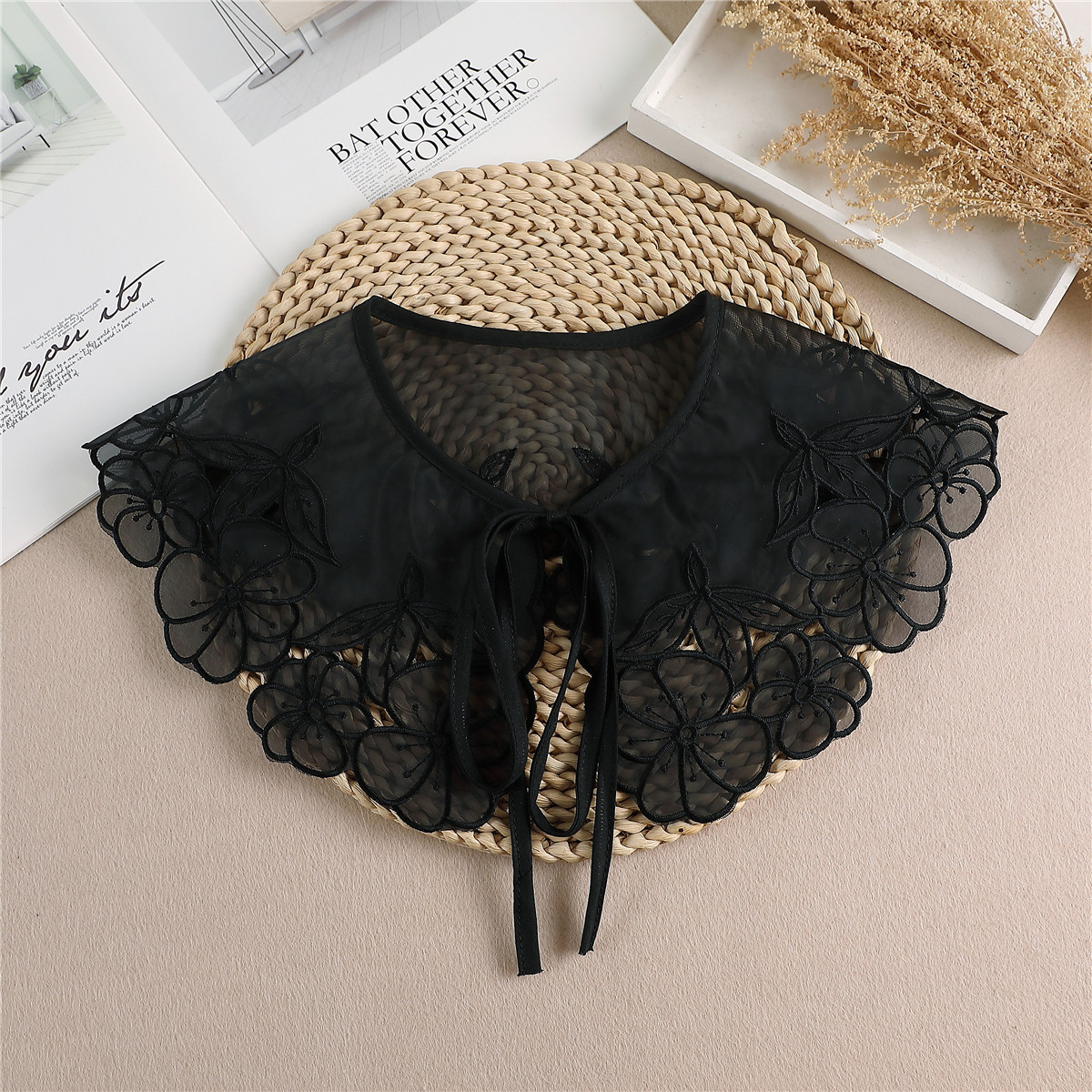 2022 Vrouwen Nep Kraag Afneembare Revers Ketting Dames Valse Kraag Blouse Top Faux Col Half-Shirt Kleding Accessoires: black C