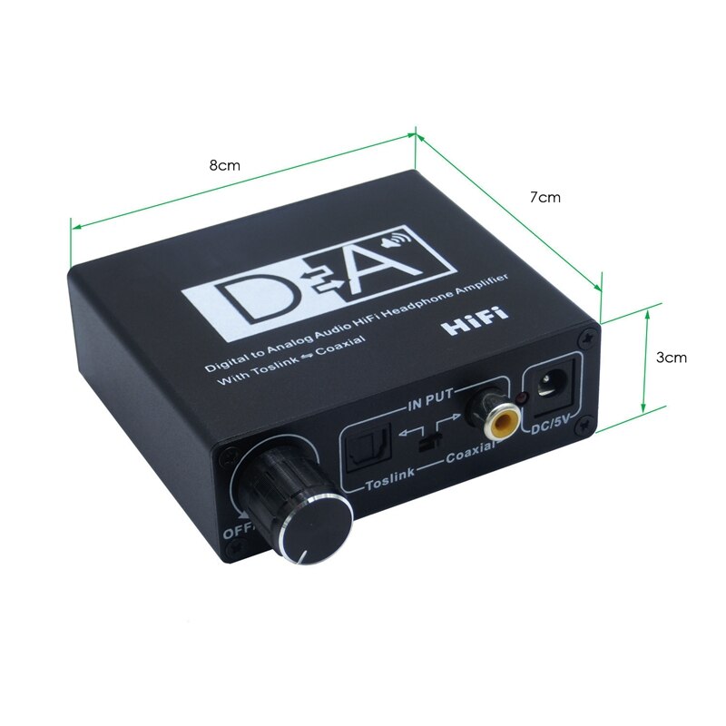 Digital Optical to Analog Audio with Volume Control Coaxial to Optical 3.5mm Digital to Analog Audio Converter