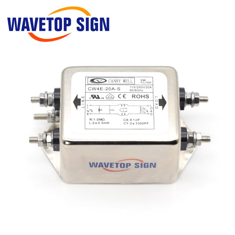 CANNY WELL Power EMI Filter CW4E-10A 20A 30A 40A-S Single Pole Filter Connector Single-Phase AC 220V Purification Anti-jamming