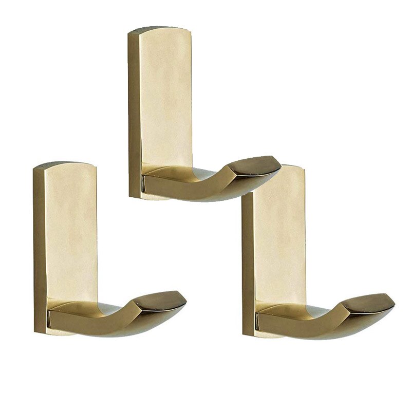 Luxe Douche Badkamer Accessoires Set, Handdoek Ring, Papier Houder, Kapstok, Wc Borstel, gepolijst Gold, Bad Hardware: 3 Hooks