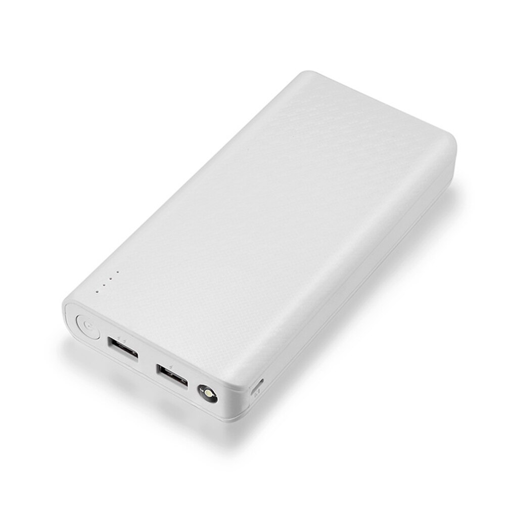 Power Bank Case Universal Empty DIY Dual USB 18650 Battery Enclosure Mobile Power Bank Case Power Bank Case: White