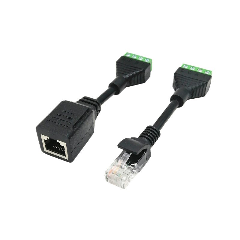 Bornier femelle RJ45 à 4 broches, bornier tête en cristal, sans pression, extrémité du filet