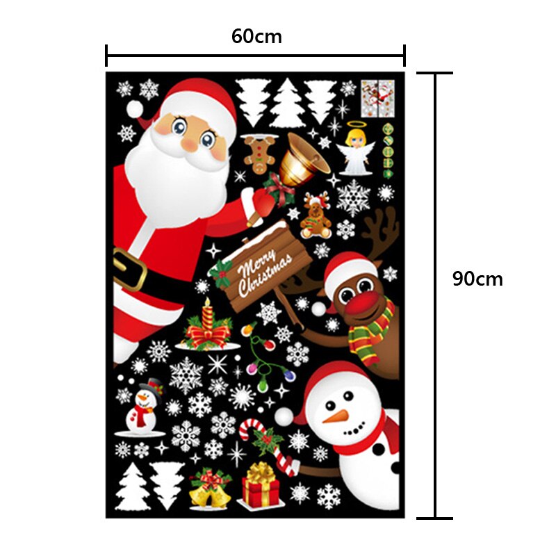 Fönster klistermärke jul god jul dekoration för hem ornament garland år hemmakontor dekor: A