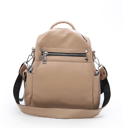 Women Backpack Female Shoulder Bag Multi-purpose Casual Ladies Small Backpack Travel Bag For Girls Backpack: khaki JY6817