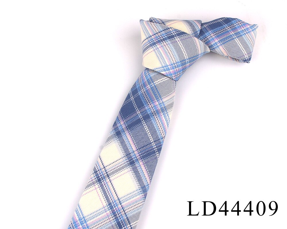 Bomulds plaid slips til mænd kvinder casua tyndt slips til bryllupsfest drenge piger jakkesæt slips slank ternet slips gravata: Ld44409