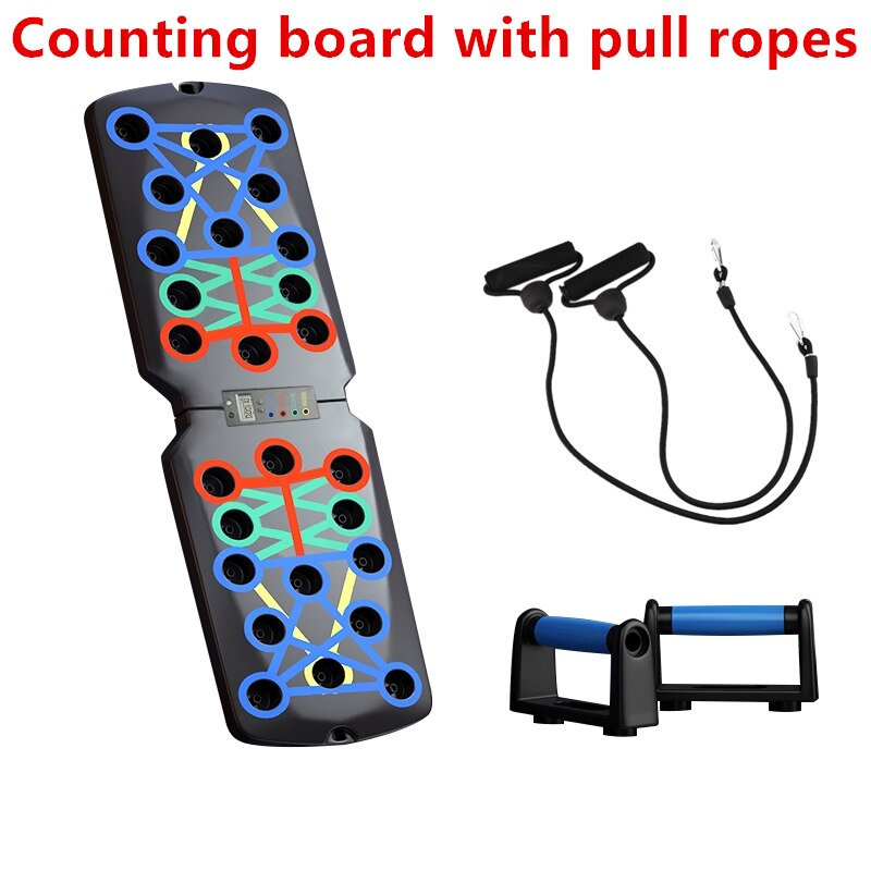 Multi-function Counting Push Up Rack Board Sports Workout Fitness Stand Abdominal Muscle Training Gym Equipment Exercise Machine: Counting with ropes