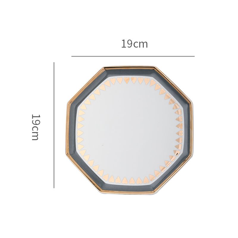 Nordic Entry Luxury Dinner Plate Tray Mug Seasoning Dish Home Hotel Ceramics Tableware Set Modern Porcelain Western Plates Tray: 8inches plate