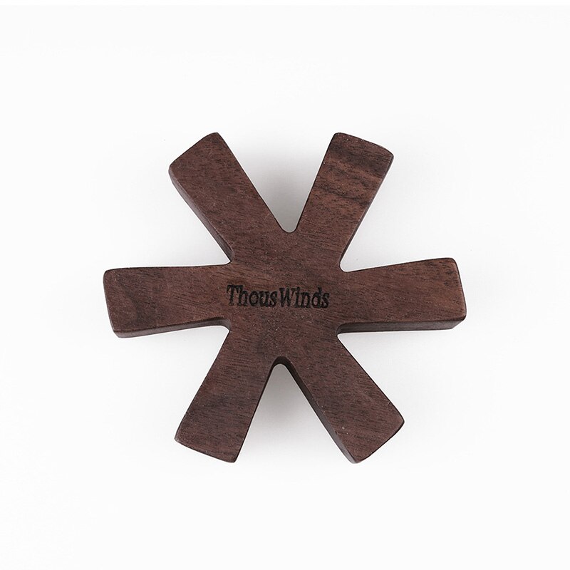 Tapete de aislamiento de madera maciza, Mantel Individual para acampar al aire libre, copo de nieve, tapete para olla: Black walnut S
