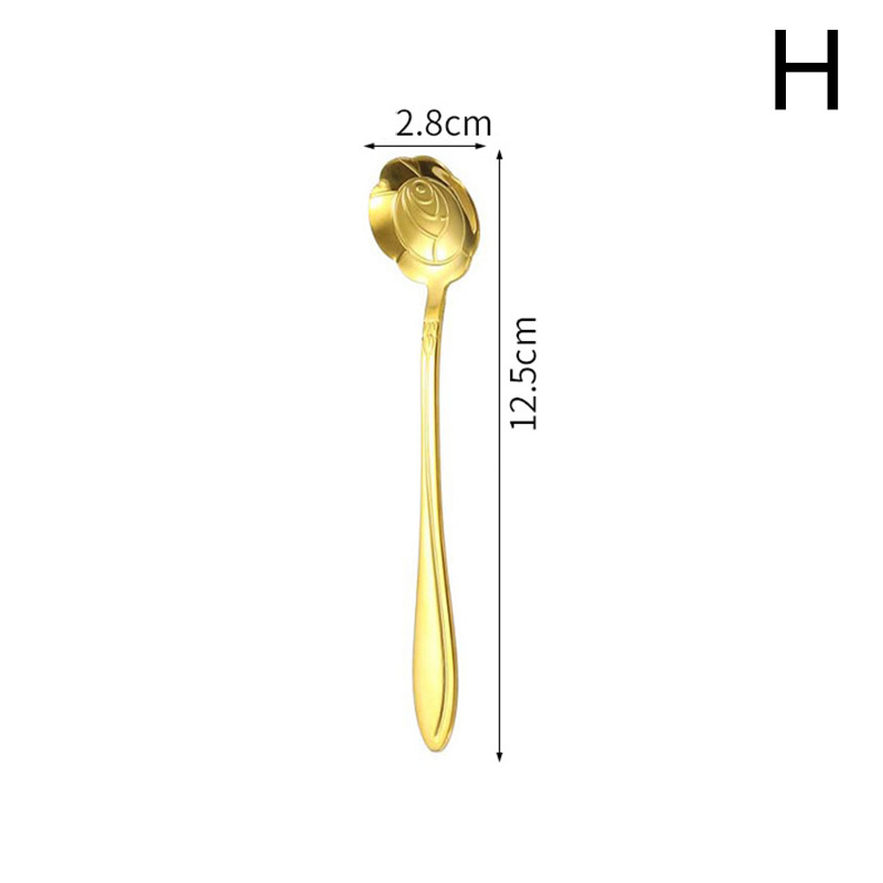 Tee Kaffee Mischen Löffel Gold Löffel Nachtisch Kirschblüzehn Edelstahl Jahrgang Teelöffel Trinken Küche Geschirr Besteck: H