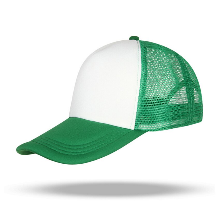 Snapback ajustable para hombres y mujeres, sombreros para hombres y mujeres, gorra de béisbol de malla Lisa informal, ropa de calle, sombrero de papá, gorra de camionero de Hip Hop: Green White