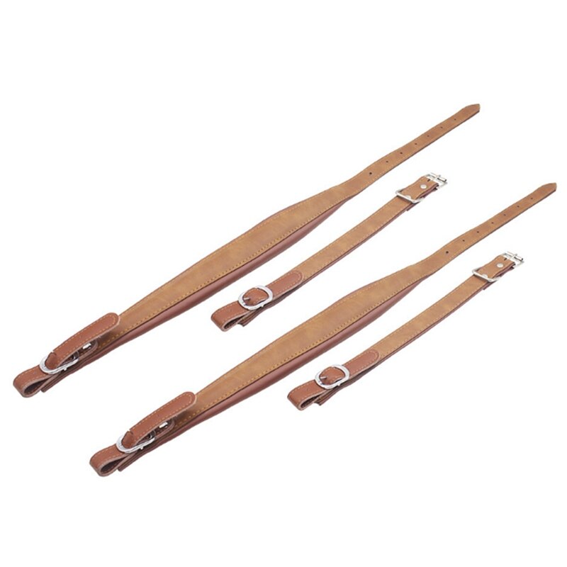 Einstellbare PU Akkordeon Schulter Straps Set Komfortable Akkordeon Gürtel Set Straps für 16-120 Bass Akkordeons (Kaffee)