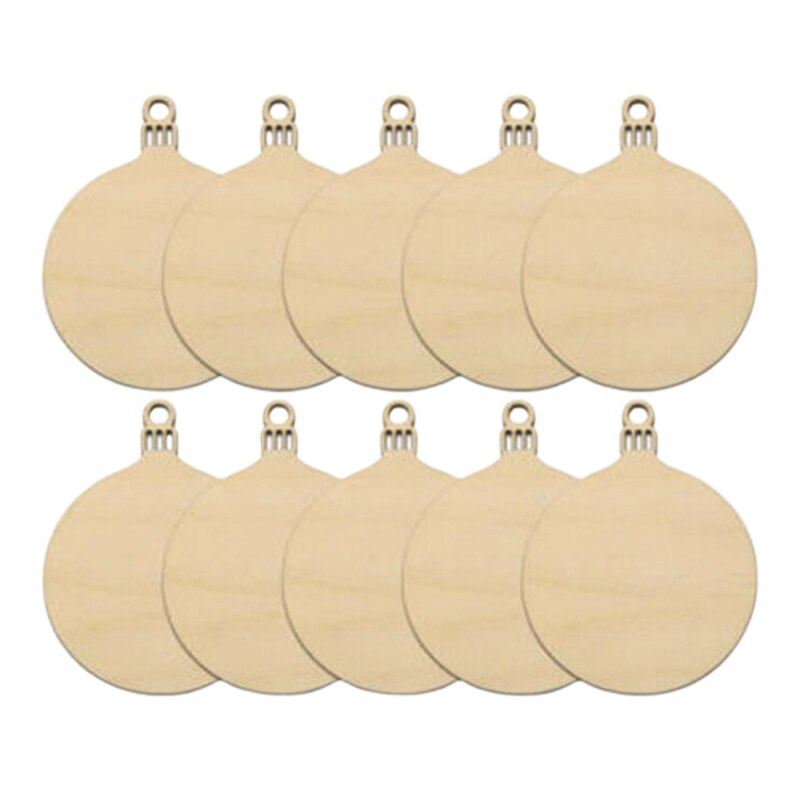10 stücke Holz Runde Kugeln Stichworte Weihnachten Bäume Spielzeug Dekorationen Handwerk Spielzeug Ornamente Weihnachten DIY Handwerk freundlicher Spielzeug Für freundlicher