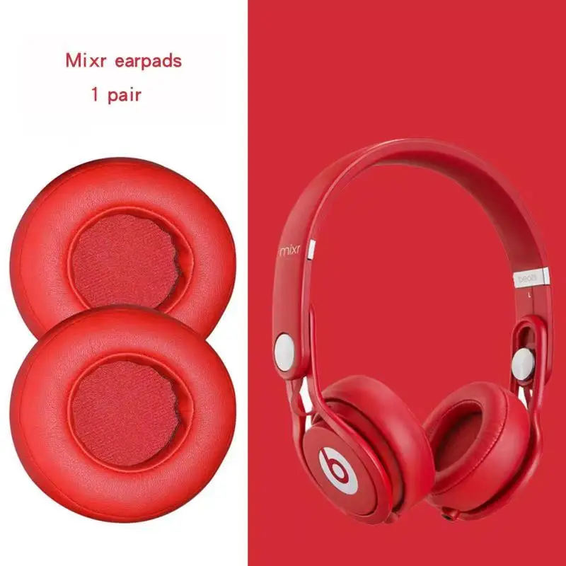 2 stks Earpad Voor Beats MIXR Hoofdtelefoon Vervanging Oorkussen Kussen Cups Oor Cover Headset Accessoires Reparatie Deel: Rood