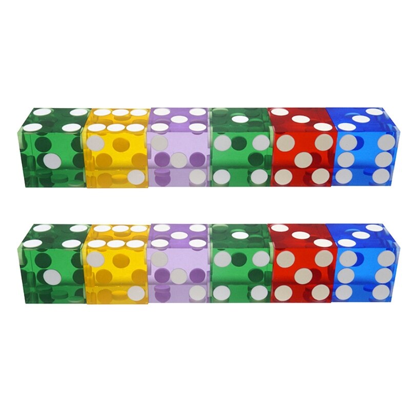 5pcs/set High-grade Acrylic Transparent Dice Six Sided D6 19mm Game Dice with Razor Edges