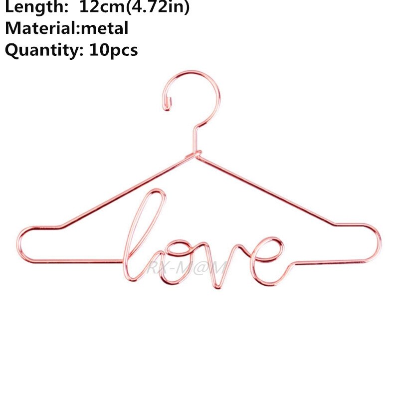 Pop Houten Kledingrek Kledingstuk Organizer Hangers Voor Poppen Handtas Kleding, Pop Metalen Hangers, kinderen Volwassen Speelgoed: 10pcs -12cm-Metal-B