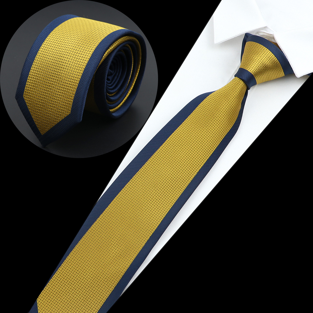 Luksuriøst herreslips jacquardvevd skinny slim 6cm svart blått blomster paisley-slips bankett festskjorte: Ingefær