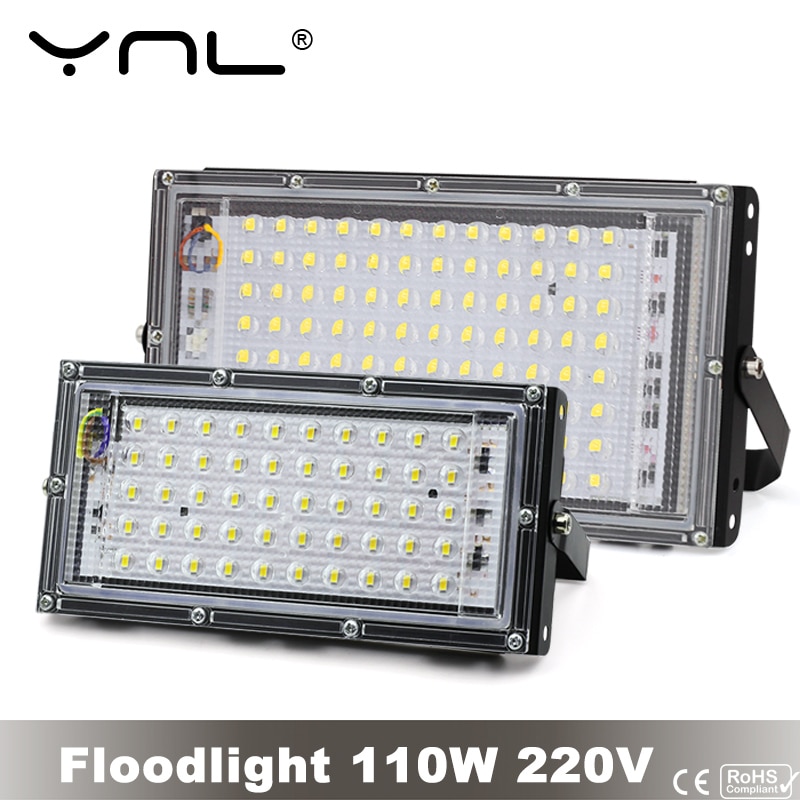 Led floodlight 100w smd projektør  ac 220v 50w led spotlight udvendig vandtæt vægvasker lampe projektor udendørs belysning