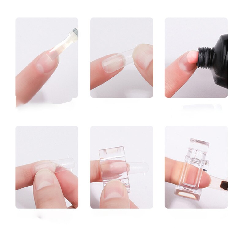 Kynsikärjet klipsi nopeaan rakentamiseen kynsimuodot poly nail art geeli muovinen sormenpidennys uv led rakennuskiinnikkeet tee itse manikyyriin 7