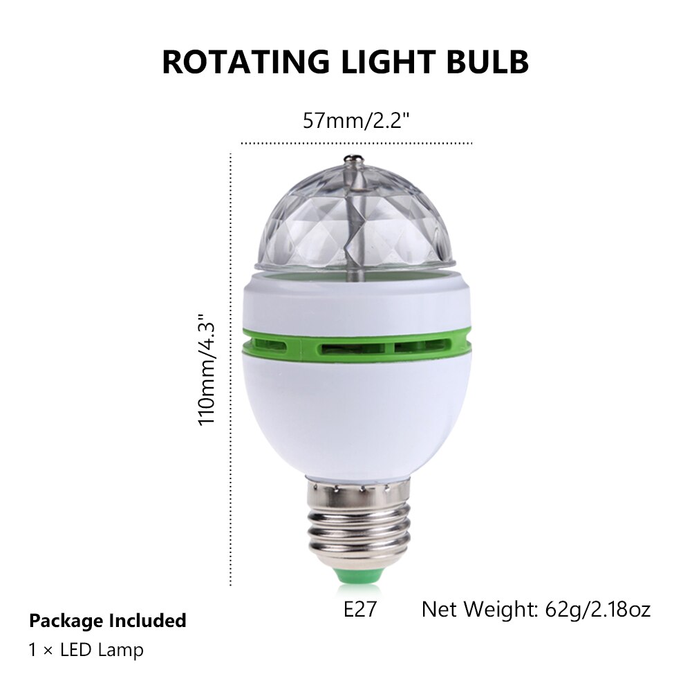 E27 ac 110v 220v 240v led scenelys/lampe rgb festlys 3w fargerike pærer dj lysshow automatisk roterende lamper romantisk lampada