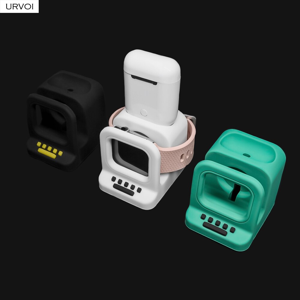Urvoi Houder Voor Apple Watch Silicone Stand Watchos Keeper 2 In 1 Thuis Opladen Dock Voor Iwatch Klassieke Mac Voor airpods