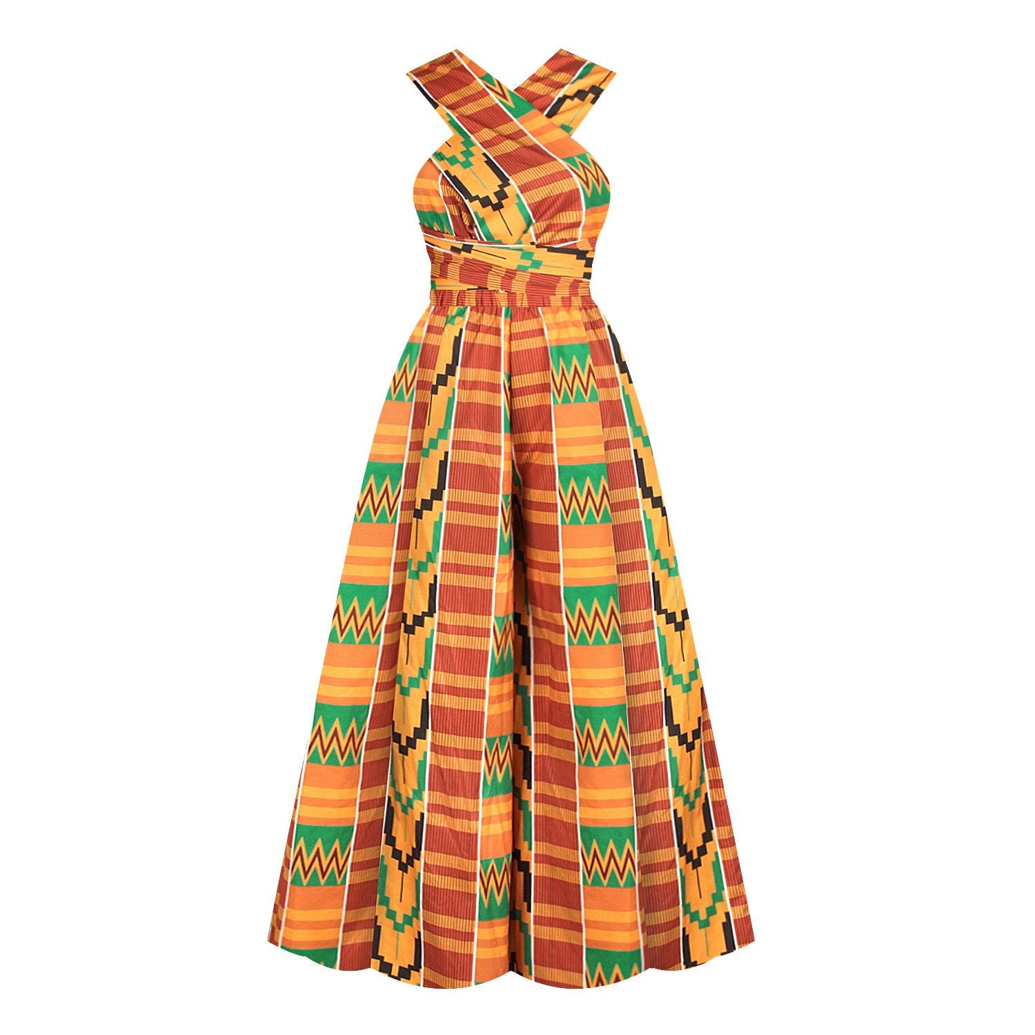 Dashiki African Dresses For Women Bazin Jumpsuits Ankara Dresses Off Shoulder Riche African Print Clothes For Women: Orange / XL
