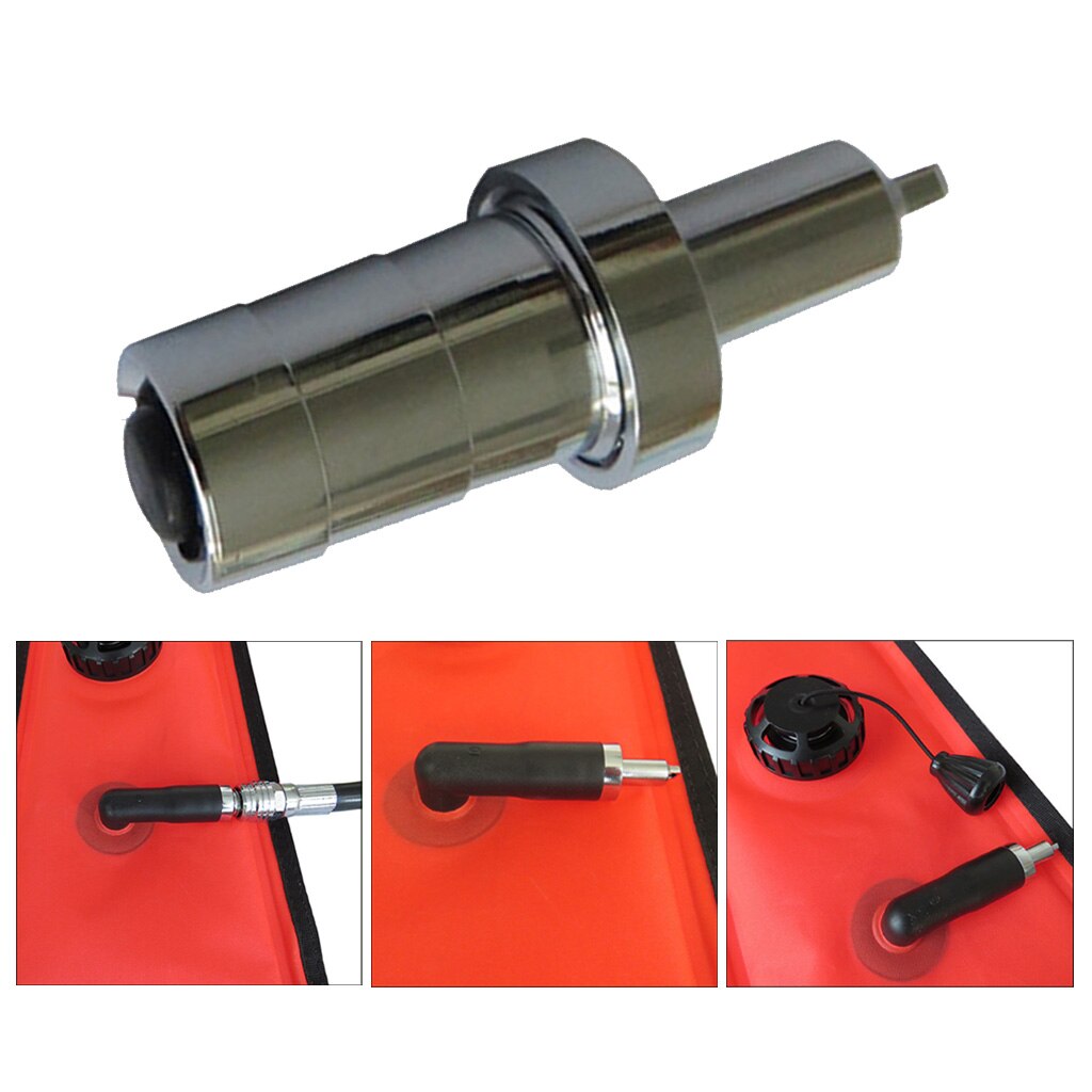 Boya de marcador de superficie de buceo, Conector de manguera de boquilla de inflado SMB
