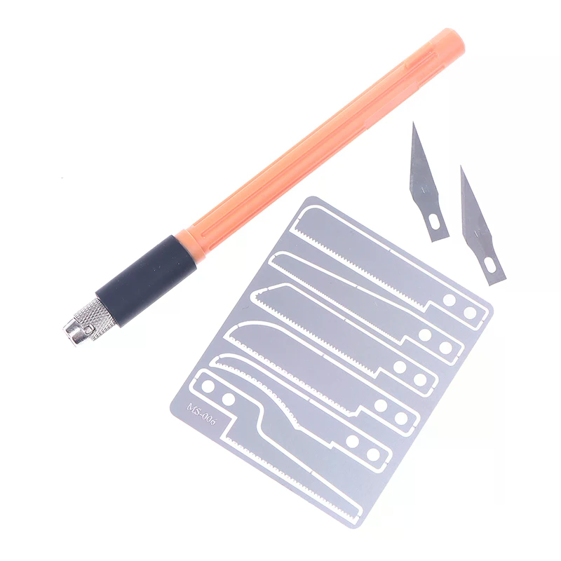Mini scie à main, outils artisanaux avec 8 lames, couteau de modélisation pour couper à la main, artisanat du bois, construction de maquettes, 1 pièce