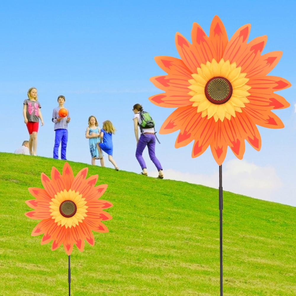 Stort dobbeltlag solsikke vindmølle vind spinner børn legetøj gård haven indretning