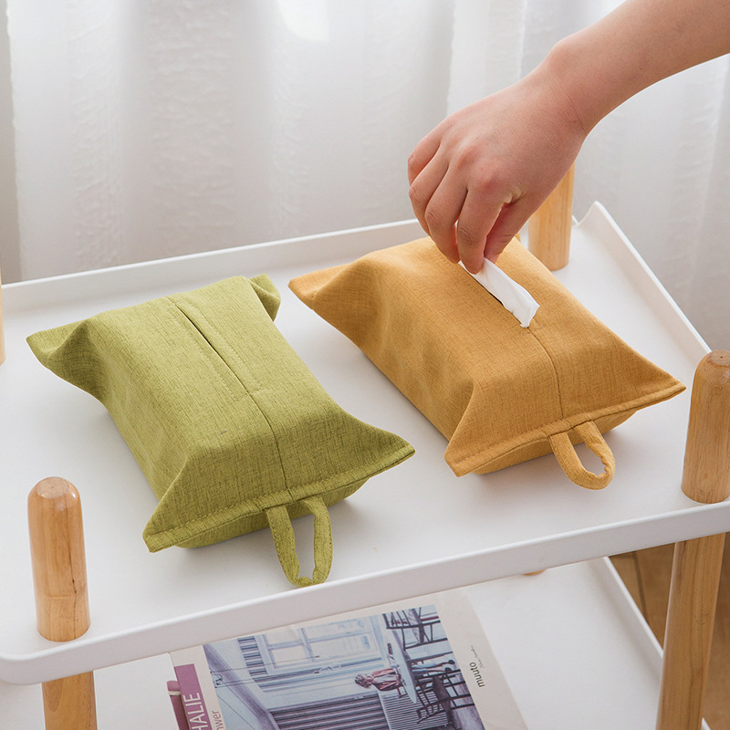 Boîte à mouchoirs en tissu à corde suspendue, Style minimaliste, couverture de mouchoirs pour salon, bureau domestique, sac en papier monté sur voiture, Type suspendu