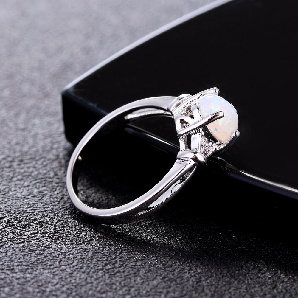 6 x 8mm ovale opaal ringen ringen voor meisjes dames fijne sieraden trendy feestring op