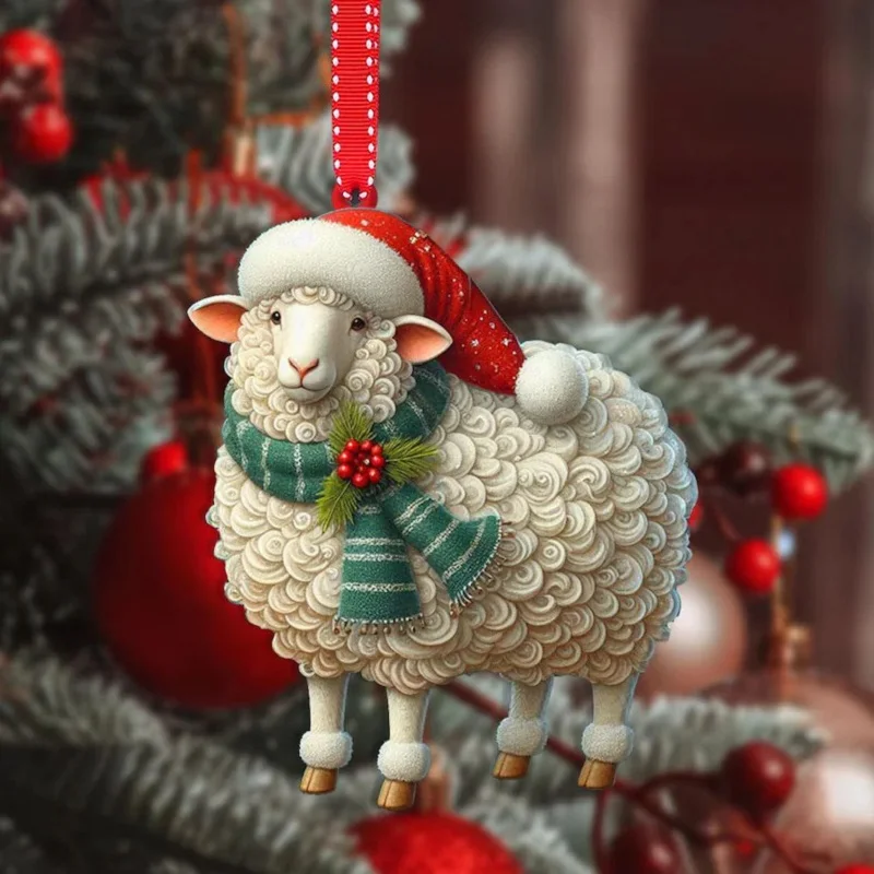 Christmas Tree Pendants Acrylic Cute Squirrel Hanging Ornaments For Wall Xmas Tree Decorations Party Supplies Year: light green
