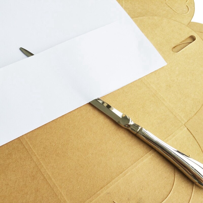 2- pack briefopener metalen envelop opener mes, papier snijmes, vernikkeld , 9 inch, zilverkleurig